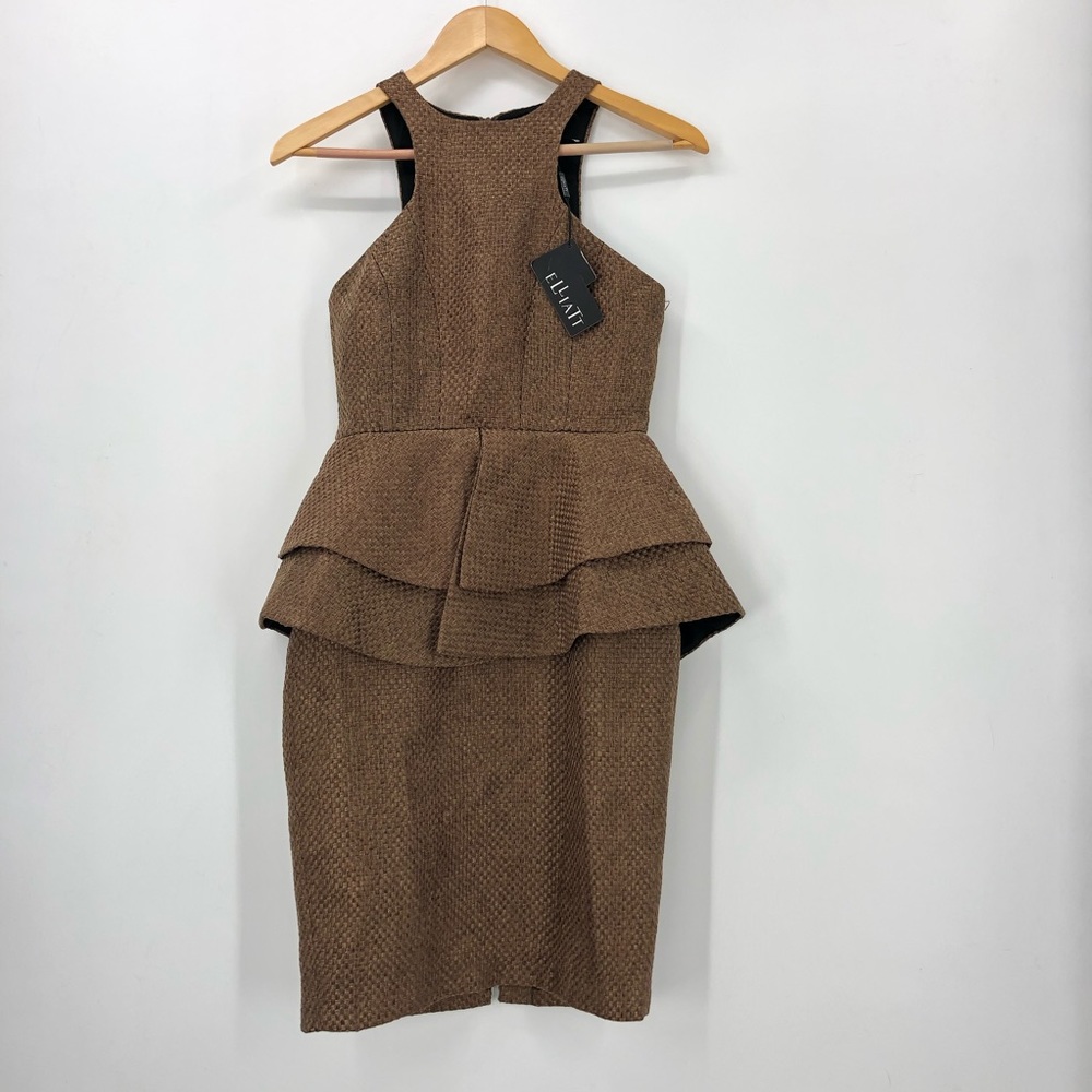 Elliatt NWT $290 Peplum structure woven high neck